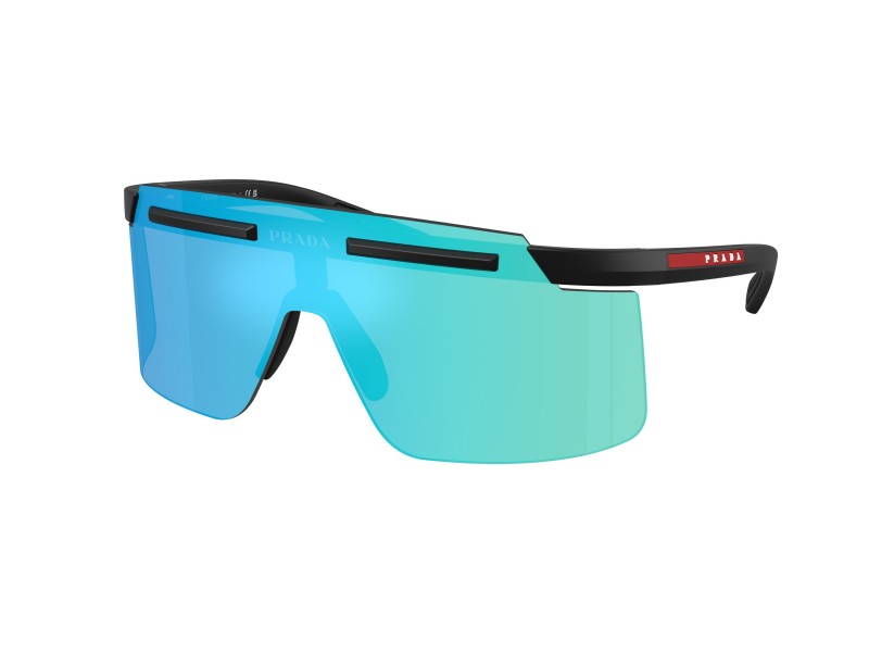 PRADA LINEA ROSSA PSB06S - Matte Black / Light Green / Mirror Blue