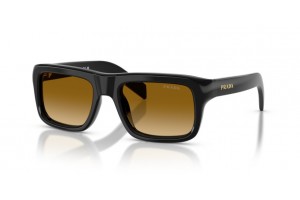Prada PRD11S fekete/sárga napszemüveg világosbarna lencse