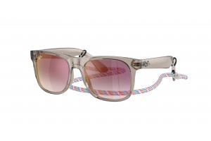Ray-Ban RJ9069S 7224U0 JUNIOR JUSTIN Transparent Grey Grey Gradient Mirror Red napszemüveg