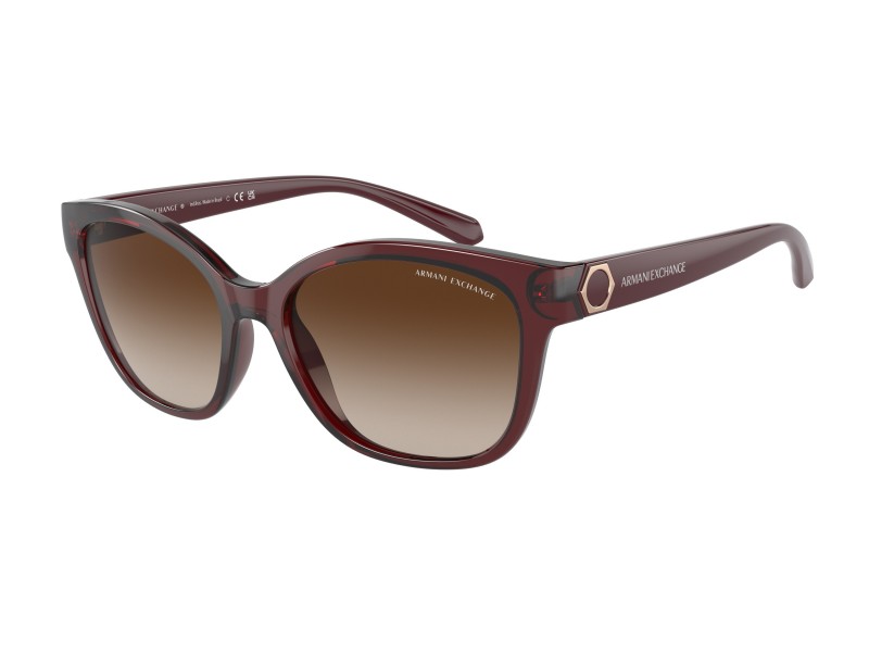 ARMANI EXCHANGE AX4127S - Shiny Transparent Red, Gradient Brown