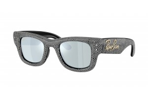 RAY-BAN RB4940BP 686530 WAYFARER PUFFER Black Green Mirror Silver Plan napszemüveg
