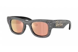 RAY-BAN RB4940BP 68657J WAYFARER PUFFER Black Dark Brown Mirror Rose Gold napszemüveg