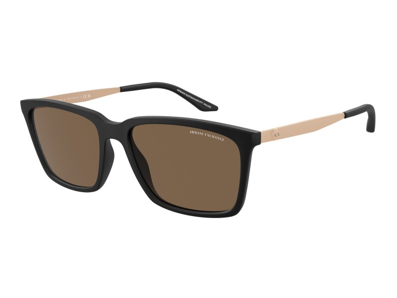 Armani Exchange AX4138S matt fekete napszemüveg, sötétbarna
