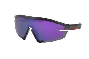 PRADA LINEA ROSSA PS 03ZS – matt fekete, sötétkék tükrös lencse