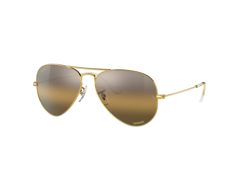 Ray-Ban RB3025 Aviator arany-ezüst keret, barna polarizált