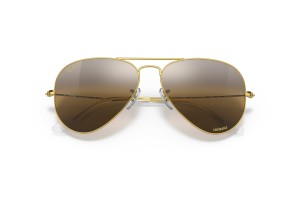Ray-Ban RB3025 Aviator arany-ezüst keret, barna polarizált