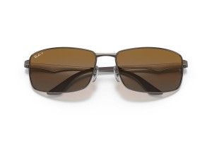 Ray-Ban RB3498 Gunmetal barna polarizált