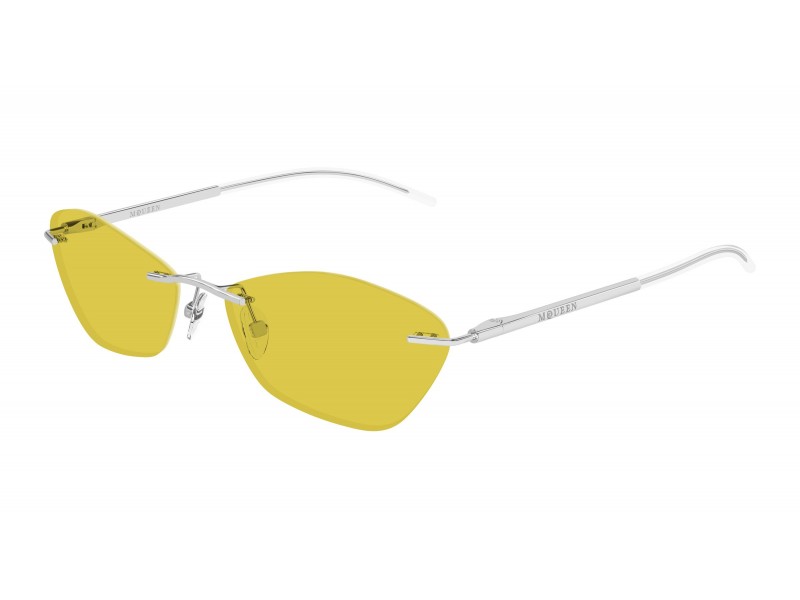 Alexander McQueen AM0525S 005 ezüst sárga napszemüveg