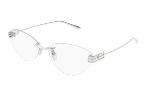 Balenciaga BB0489O 001 ezüst szemüveg, demo lencse