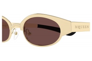 Alexander McQueen AM0545S arany-barna napszemüveg