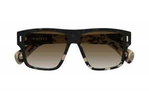 Alexander McQueen AM0550S 002 havana barna napszemüveg