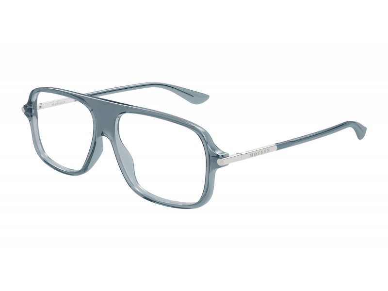Alexander McQueen AM0555O 004 kék demo lencsés szemüveg