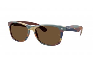 RAY-BAN RB2132 682533 NEW WAYFARER Brown & Blue Camuflage Dark Brown napszemüveg