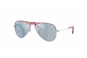 Ray-Ban RJ9506S 305/U3 JUNIOR AVIATOR Silver With Top Red Blue Captain America Print gyermek napszemüveg