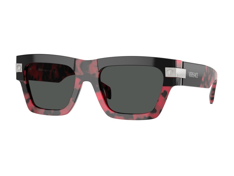 VERSACE VE4464 Black/Red Havanna – sötét szürke lencse
