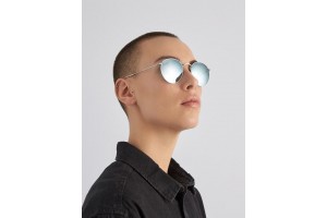 RAY-BAN RB3447 019/30 ezüst Round Metal napszemüveg