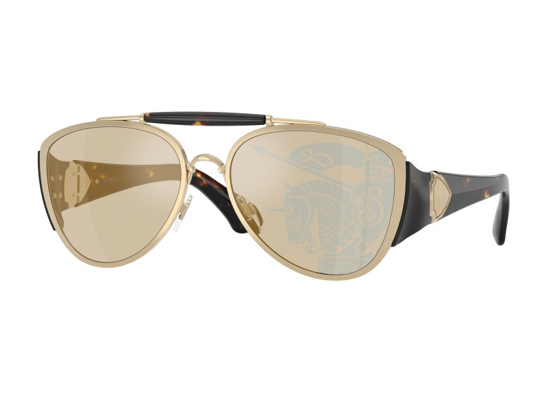 Burberry BE3161 Light Gold napszemüveg, Dark Brown lencse