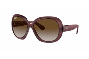 RAY-BAN RB4098 6593T5 JACKIE OHH II Transparent Dark Brown Grey Gradient Brown Polarized napszemüveg