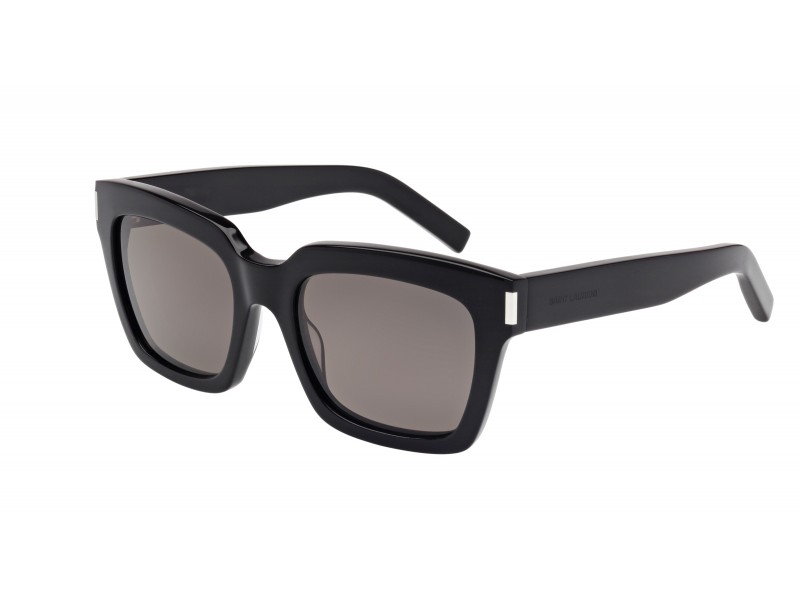 Saint Laurent BOLD 1 002 – fényes fekete, Solid Smoke lencse