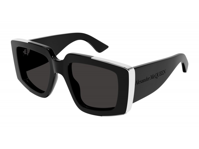 Alexander McQueen AM0446S napszemüveg ezüst fekete szürke