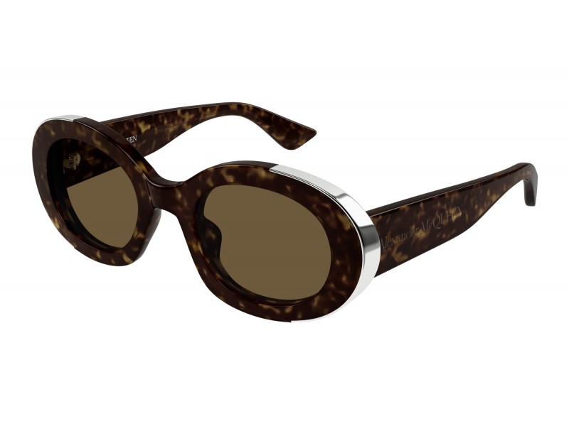 Alexander McQueen AM0445S 002 ezüst/havana napszemüveg