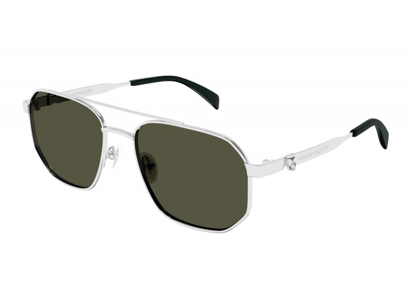 Alexander McQueen AM0458S ezüst-zöld napszemüveg