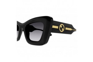 Gucci GG1552S 001 – Shiny Black, szürke gradient lencse