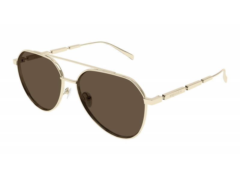 Alexander McQueen AM0478S arany-barna napszemüveg