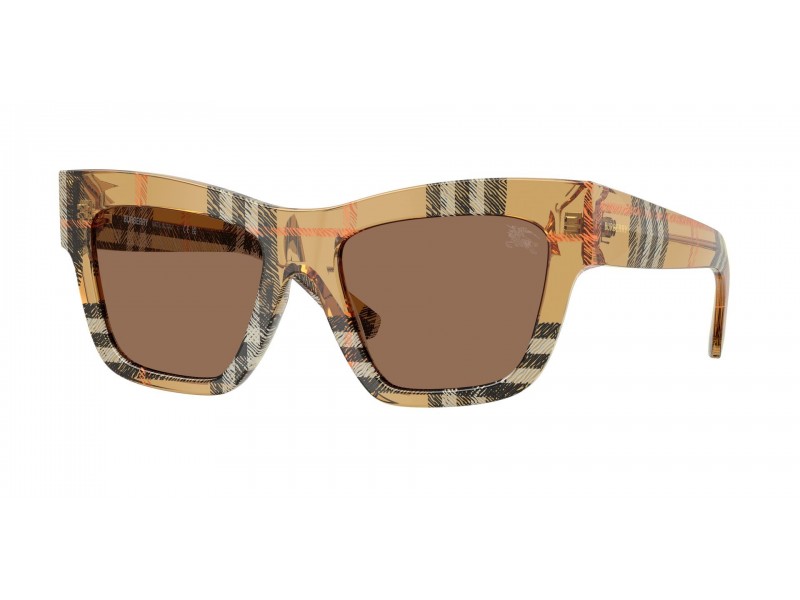 Burberry BE4449 Check Sand napszemüveg — sötétbarna