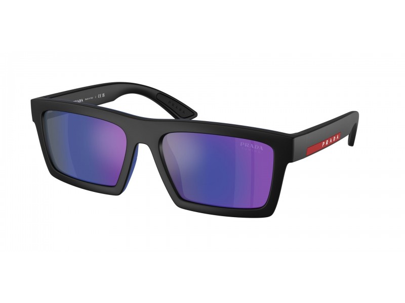 PRADA LINEA ROSSA PS A07S Matte Black Dark Blue Mirror Violet