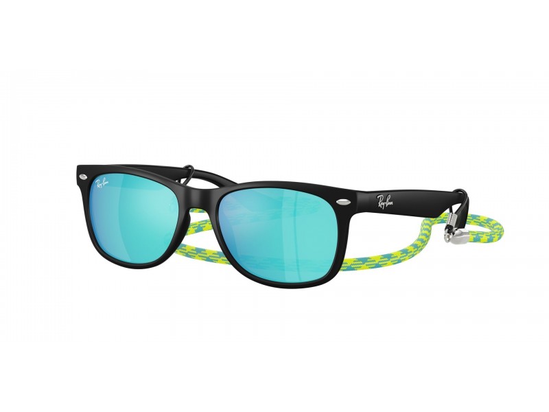 Ray-Ban RJ9052S Junior New Wayfarer, fekete, zöld-kék