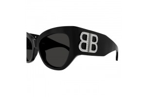 Balenciaga BB0322S Shiny Black/Grey női napszemüveg