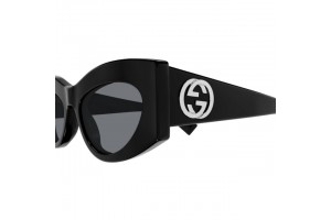 Gucci GG1843S 001 Shiny Black Smoke női napszemüveg