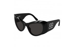 Balenciaga BB0393S 005 SHINY SOLID BLACK GREY napszemüveg