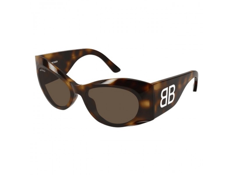 Balenciaga BB0394S 002 Shiny Medium Havana Brown