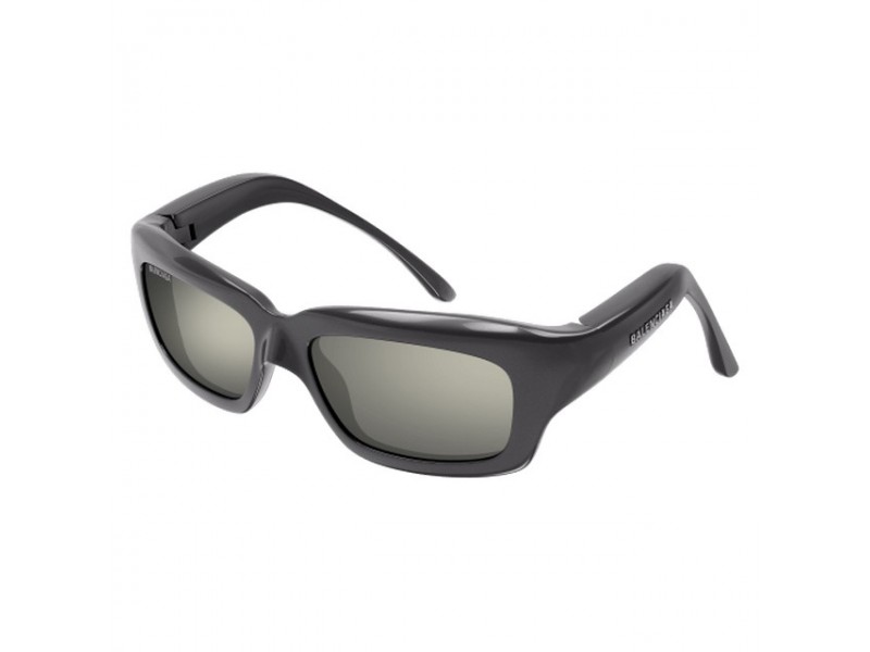 Balenciaga BB0385S 003 - kőszürke/fehér tükrös napszemüveg