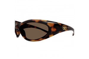 Balenciaga BB0384S 002 Shiny Sprayed Spotted Havana Brown