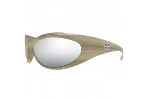 Balenciaga BB0384S - fényes elefántcsont keret, ezüst tükrös