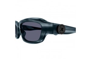 Balenciaga BB0409S 003 - Shiny Striated Blue Havana