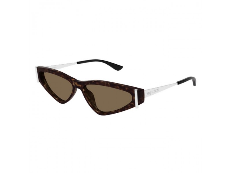 Alexander McQueen AM0493S - Shiny Dark Havana Brown