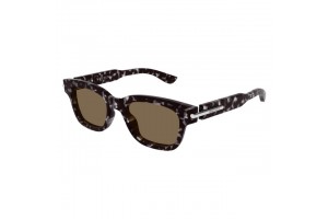 Alexander McQueen AM0497S – Shiny Grey / Dark Havana