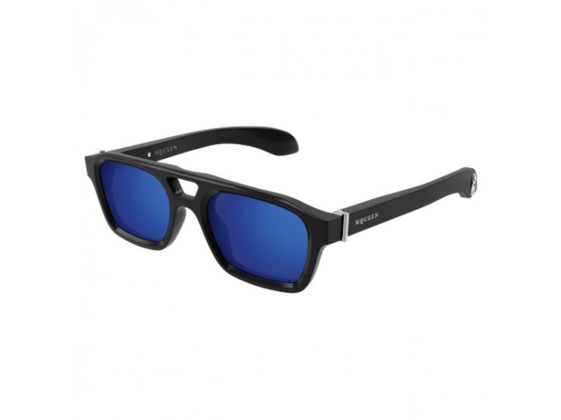 Alexander McQueen AM0505S matt fekete-kék napszemüveg