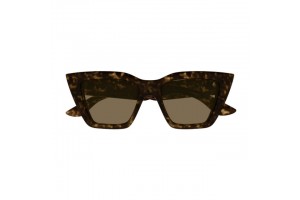 Alexander McQueen AM0507S 002 - Shiny Dark Havana Brown