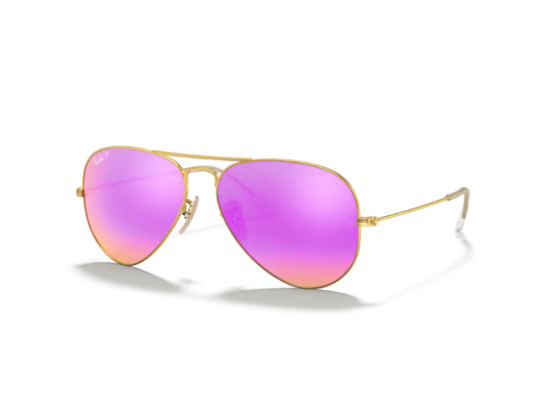 Ray-Ban RB3025 Aviator matt arany - barna fucsia tükör