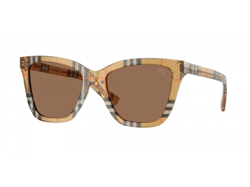 BURBERRY BE4470 napszemüveg - Check Sand Dark Brown