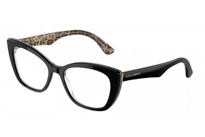 DOLCE & GABBANA DG3360 Black On Leo Brown