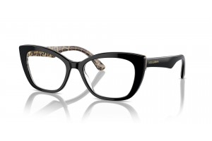 DOLCE & GABBANA DG3360 Black On Leo Brown