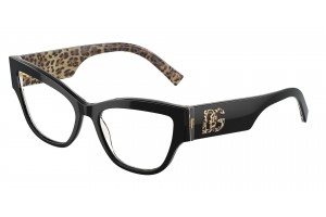 DOLCE & GABBANA DG3378 3299 Black On Leo Brown Demo Lens szemüveg