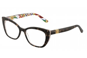 DOLCE & GABBANA DG3398 3217 Havana On White Barrow Demo Lens szemüveg