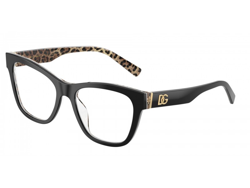 Dolce & Gabbana DG3430 — női szemüveg (Black On Leo Brown)